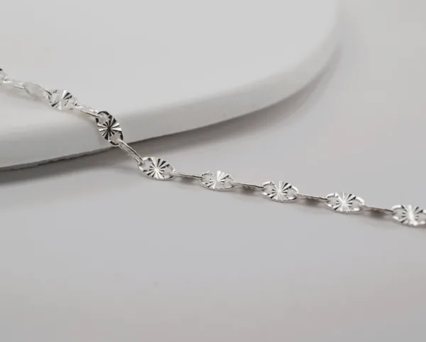 Textured Fancy Lip Silver Chain