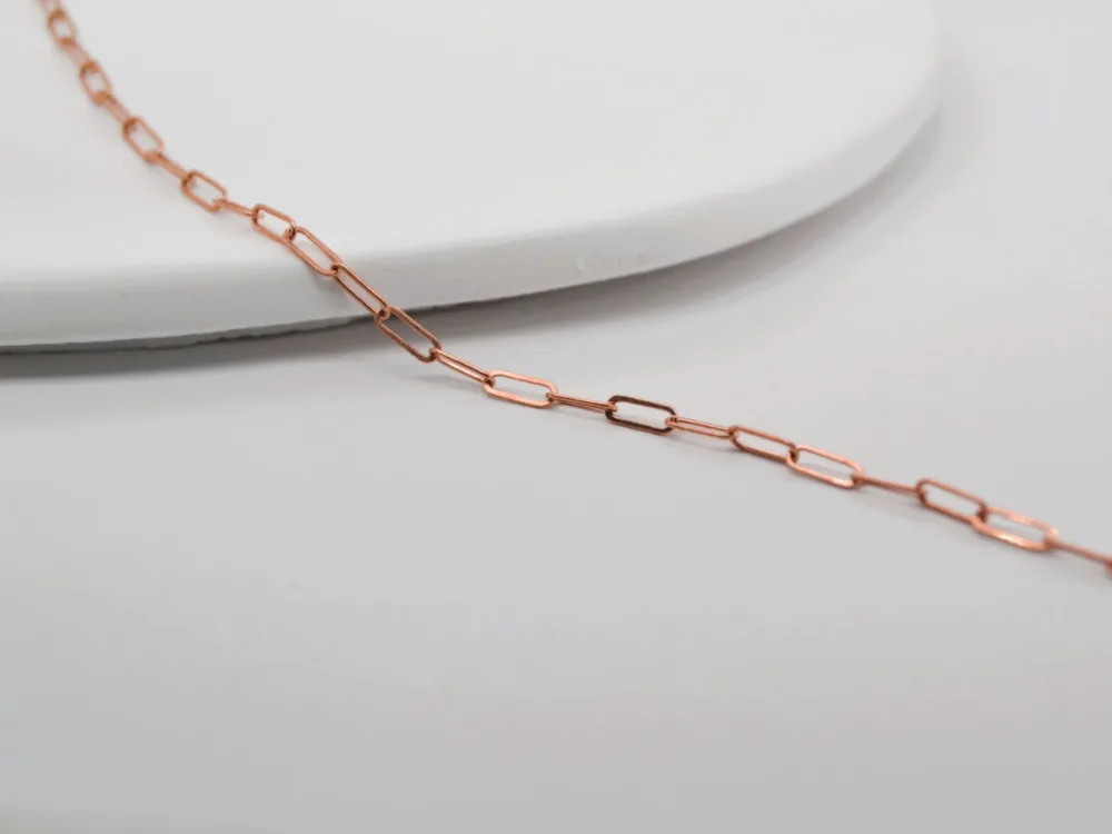 Paperclip Rose Gold Filled Chain
