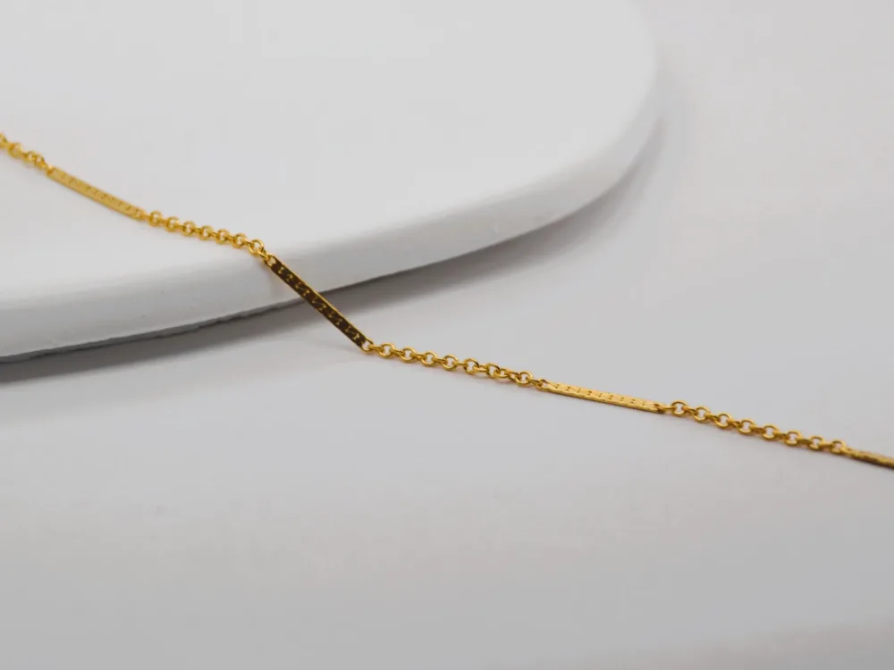 Cable Chain With Bar Gold Filled Cable Chain With Bar Gold Filled