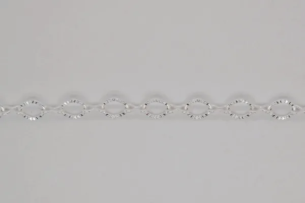 Textured Oval Silver Chain