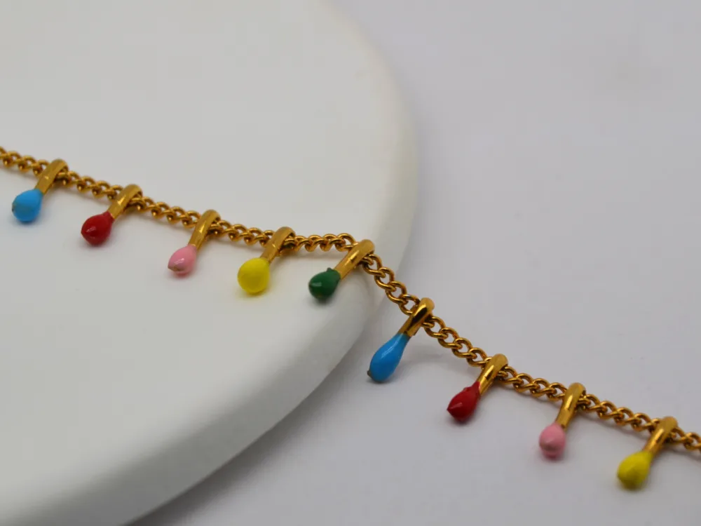 Stainless Steel Gold Plated Drip Chain