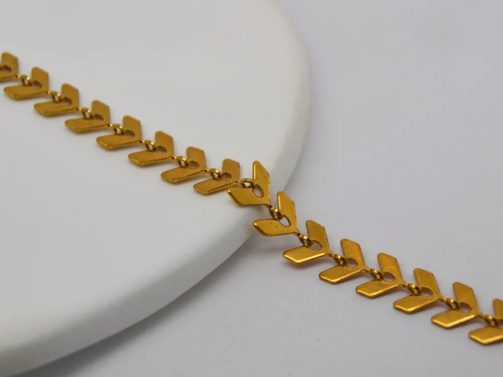 Gold Plated Stainless Steel Arrow Chain
