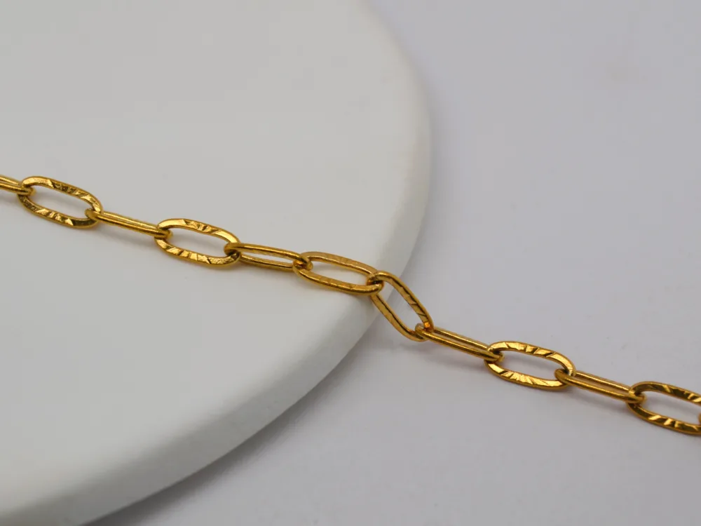 Stainless Steel Gold Patterned Chain