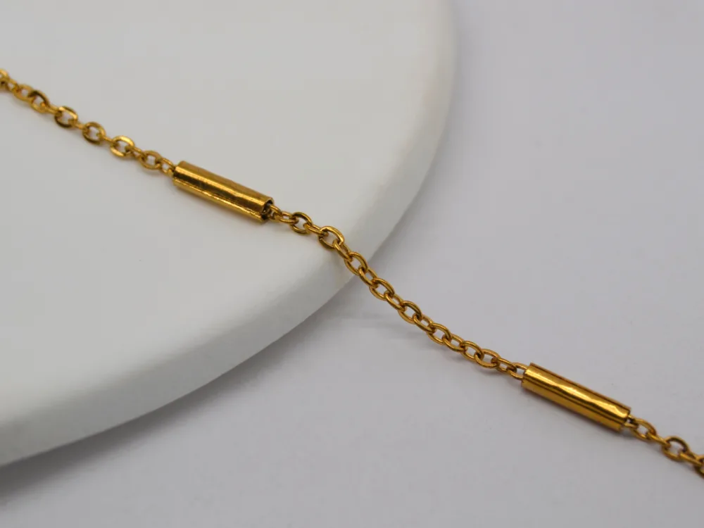 Stainless Steel Gold Plated Tube Chain