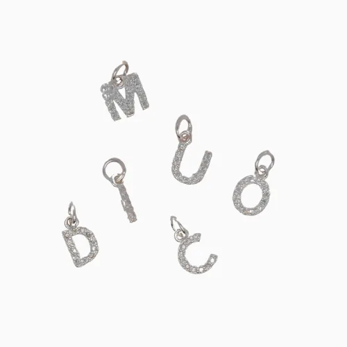 Silver Cut-out Bling Initial