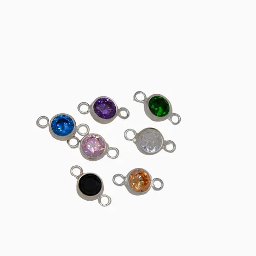 Silver Birthstone Connector