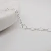 Textured Oval Silver Chain