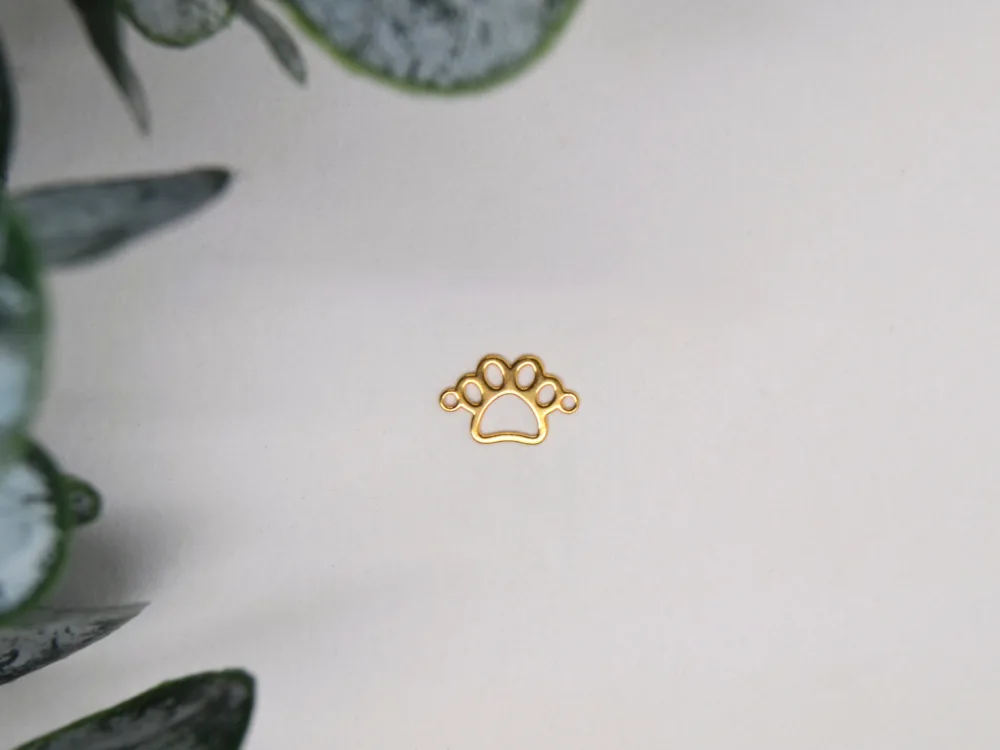 Gold Filled Dog Paw Connector