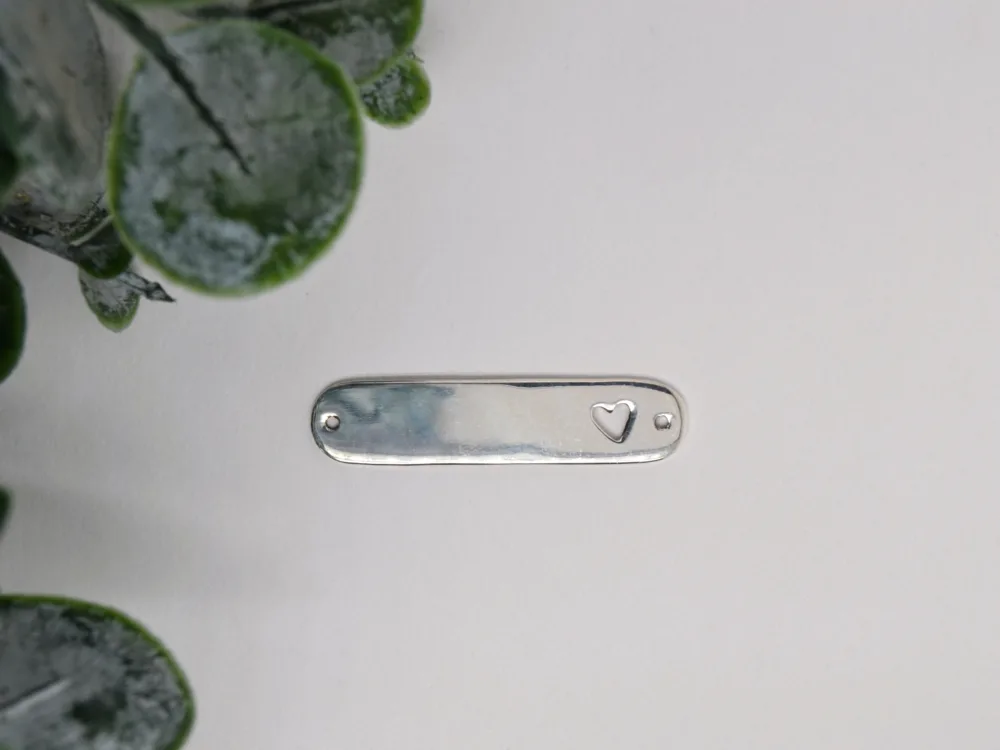 Sterling Silver Blank Heart Bar Connecter