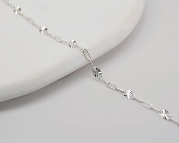 Silver Small Paperclip Spacer Chain