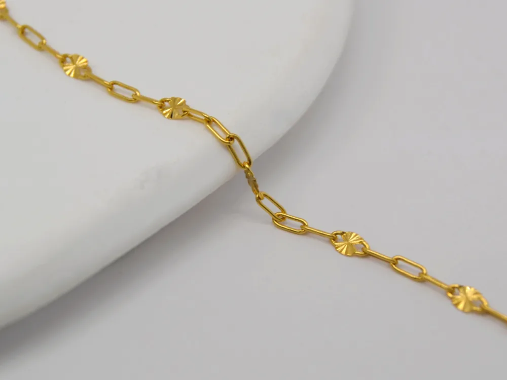 Gold Filled Small Paperclip Spacer Chain