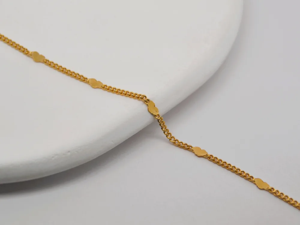Gold Heart Spacer Chain