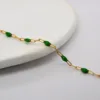 Green Enamel chain Gold Filled