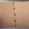 Green Enamel chain Gold Filled