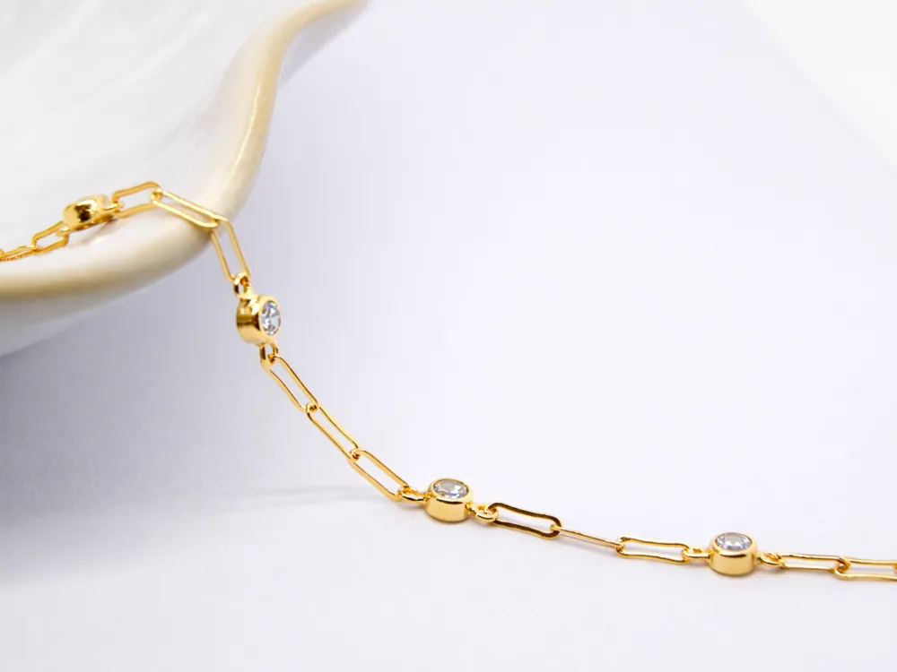 Dainty 14K Gold Filled Paperclip Chain with Charms