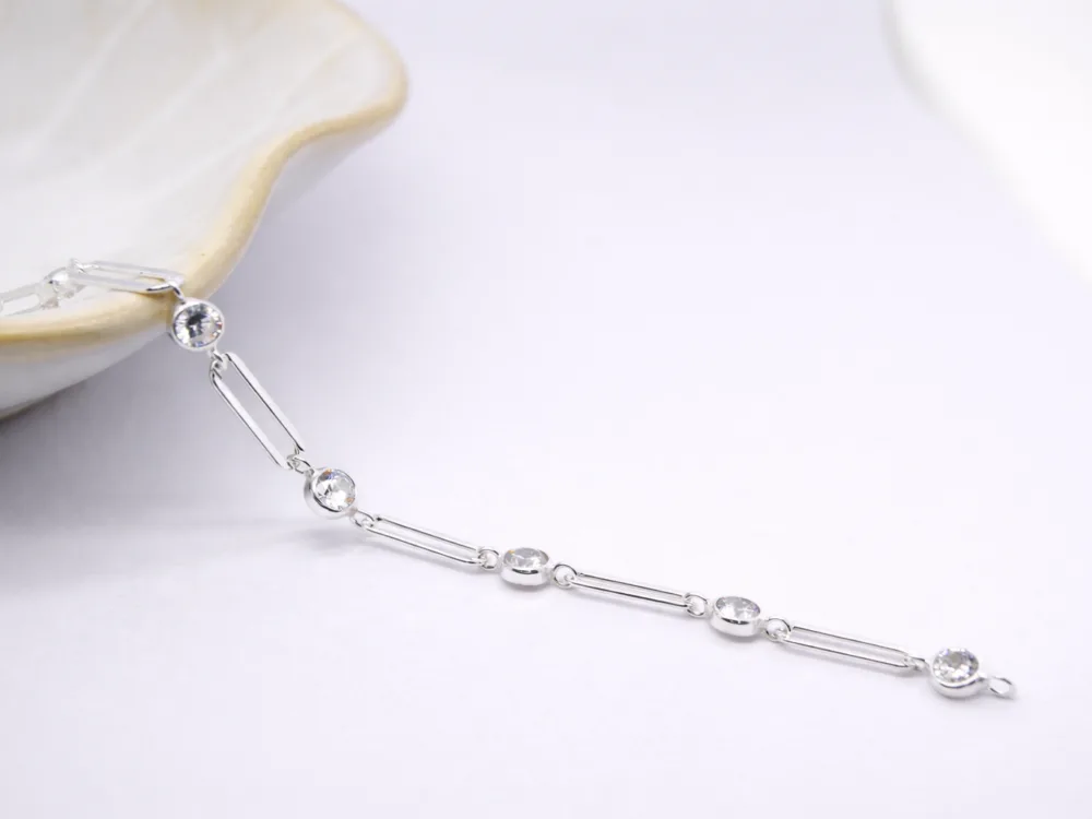 Sterling Silver Paperclip Chain with Charms Sterling Silver Paperclip Chain with Charms